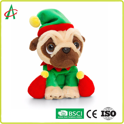 juguetes musicales de la felpa de 12 pulgadas, perro de la Navidad del canto del OEM colorido