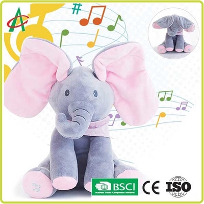 Juguetes musicales de la felpa del estándar de seguridad de CPSIA, elefante musical del bebé de los 25cm
