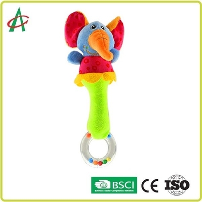 Tela suave segura del LDPE Teether de Shaker Baby Plush Rattle del algodón de los PP