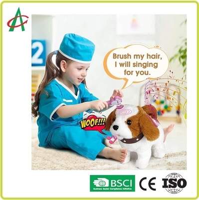 9,8&quot; canto relleno interactivo del descortezamiento del perrito que camina