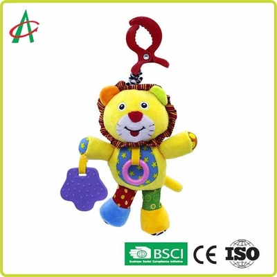 Traqueteo de la felpa del bebé del león el 15cm con la masticación de Teethers