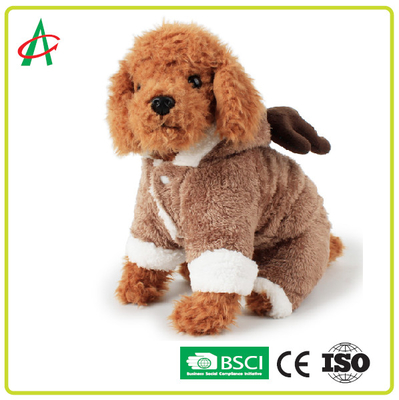 El animal doméstico de la felpa del tema de la Navidad de BSCI viste con la sujeción rápida