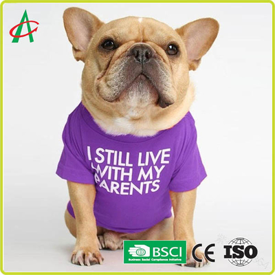 Camiseta de costura del animal doméstico del algodón de la artesanía llena del ODM con nombres impresos