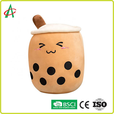 Almohada de la felpa del té de la burbuja del OEM con Emoji bordado