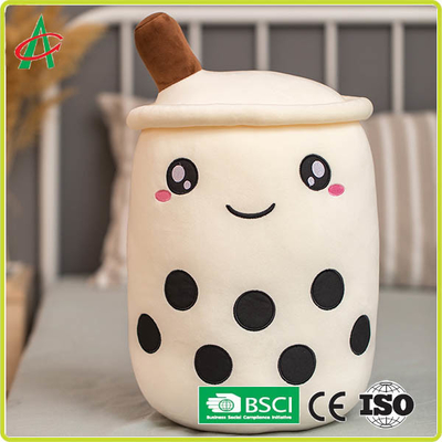 Almohada de la felpa del té de la burbuja del OEM con Emoji bordado