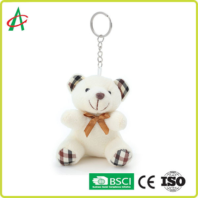 peluche adorable del oso blanco del 10cm con el lazo de mariposa