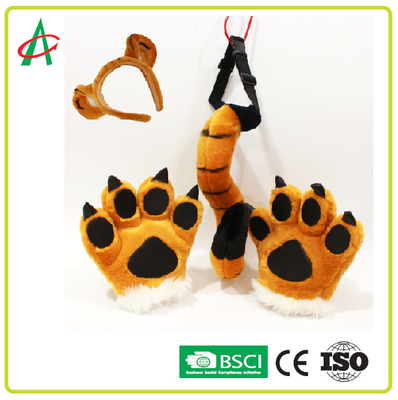 BSCI BPA juguete libre de la felpa de Tiger Tail, de las patas y de los peluches del Hairband