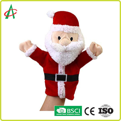 Marionetas de mano de costura de la felpa de la artesanía llena de BSCI para la Navidad