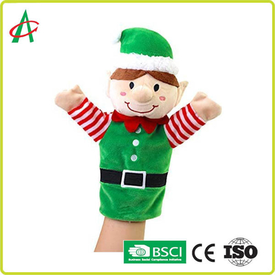 Marionetas de mano de costura de la felpa de la artesanía llena de BSCI para la Navidad