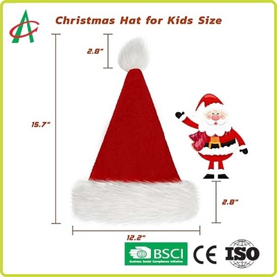 Sombreros rojos de la Navidad del terciopelo de los niños unisex alérgicos antis