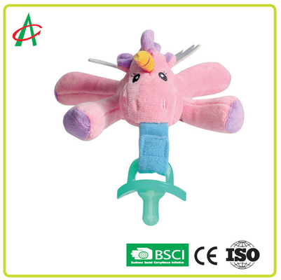 Certificado lavable de Toy Pacifier Clip CE/BSCI de la felpa del pacificador
