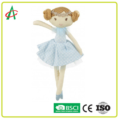 Muñeca rellena algodón de la felpa de BSCI EN71 PP en vestido del ballet