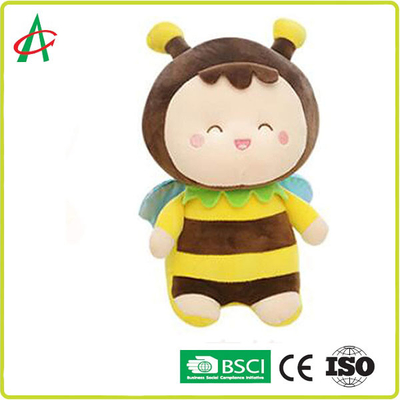 Juguete de relleno de la felpa de la abeja del tejido de poliester de la felpa del polipropileno